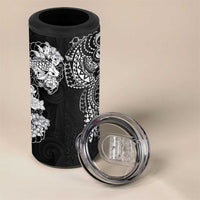 Japanese Irezumi and Hawaiian Polynesian Art Tattoo 4 in 1 Can Cooler Tumbler Black Color LT03 - Polynesian Pride