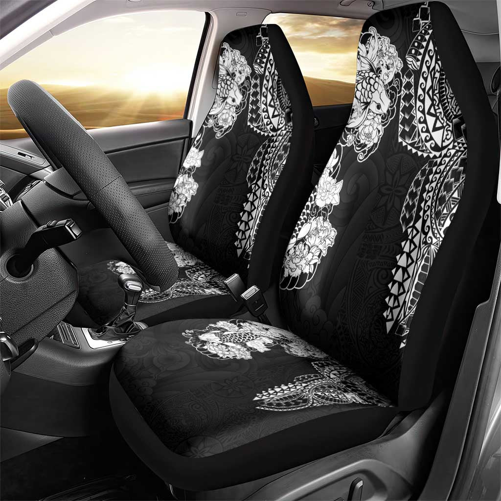 Japanese Irezumi and Hawaiian Polynesian Art Tattoo Car Seat Cover Black Color LT03 - Polynesian Pride