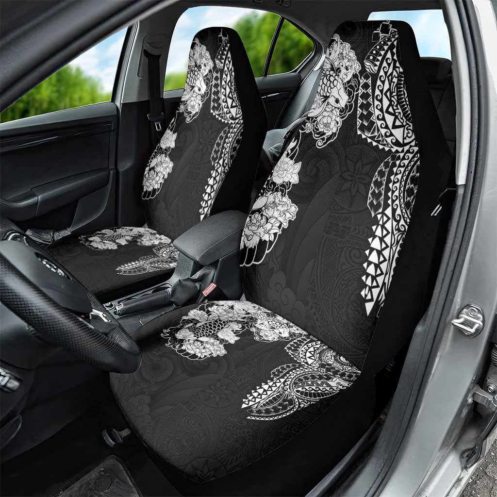 Japanese Irezumi and Hawaiian Polynesian Art Tattoo Car Seat Cover Black Color LT03 - Polynesian Pride