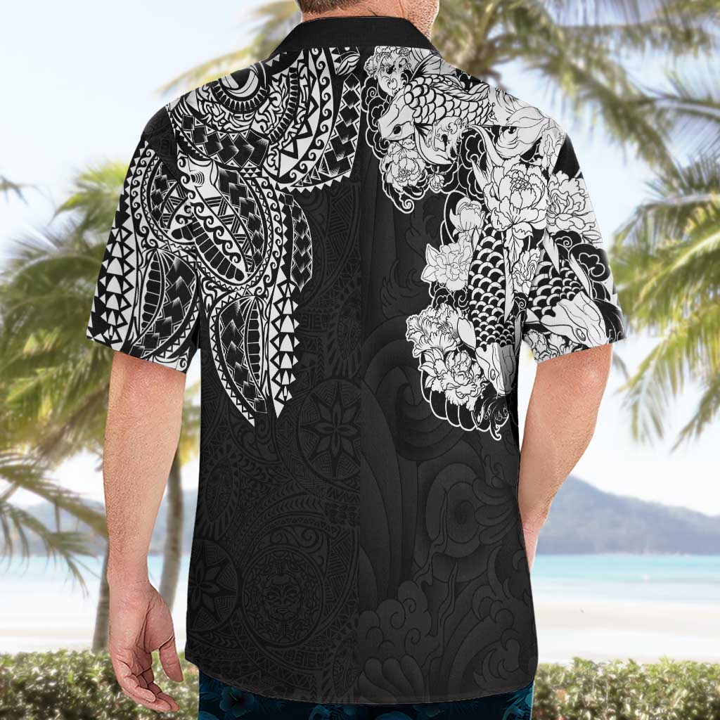 Japanese Irezumi and Hawaiian Polynesian Art Tattoo Hawaiian Shirt Black Color LT03 - Polynesian Pride
