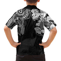 Japanese Irezumi and Hawaiian Polynesian Art Tattoo Kid Hawaiian Shirt Black Color LT03 - Polynesian Pride