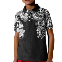 Japanese Irezumi and Hawaiian Polynesian Art Tattoo Kid Polo Shirt Black Color LT03 Kid Black - Polynesian Pride
