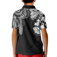 Japanese Irezumi and Hawaiian Polynesian Art Tattoo Kid Polo Shirt Black Color LT03 - Polynesian Pride