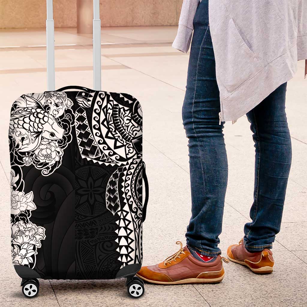 Japanese Irezumi and Hawaiian Polynesian Art Tattoo Luggage Cover Black Color LT03 Black - Polynesian Pride
