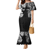 Japanese Irezumi and Hawaiian Polynesian Art Tattoo Mermaid Dress Black Color LT03 Women Black - Polynesian Pride