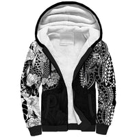 Japanese Irezumi and Hawaiian Polynesian Art Tattoo Sherpa Hoodie Black Color LT03 Unisex Black - Polynesian Pride