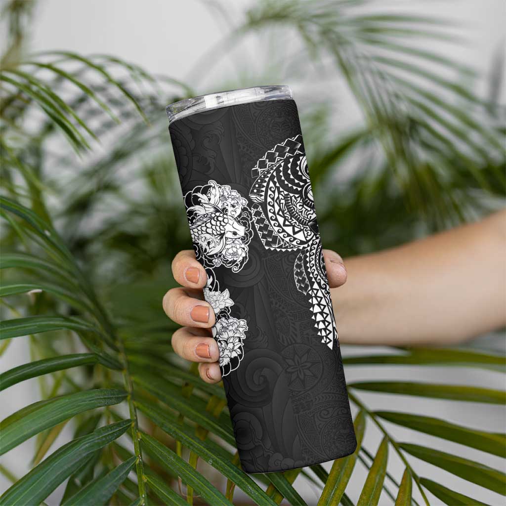 Japanese Irezumi and Hawaiian Polynesian Art Tattoo Skinny Tumbler Black Color LT03 - Polynesian Pride