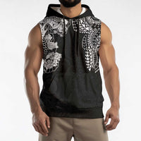 Japanese Irezumi and Hawaiian Polynesian Art Tattoo Sleeveless Hoodie Black Color LT03 - Polynesian Pride