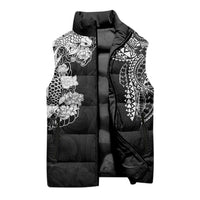 Japanese Irezumi and Hawaiian Polynesian Art Tattoo Sleeveless Puffer Jacket Black Color LT03 - Polynesian Pride