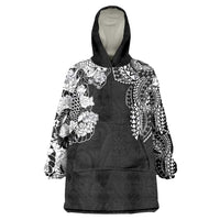 Japanese Irezumi and Hawaiian Polynesian Art Tattoo Wearable Blanket Hoodie Black Color LT03 One Size Black - Polynesian Pride