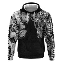 Japanese Irezumi and Hawaiian Polynesian Art Tattoo Zip Hoodie Black Color LT03 Pullover Hoodie Black - Polynesian Pride