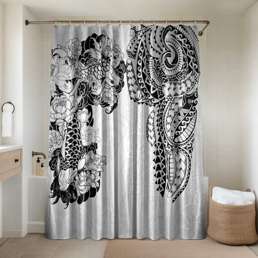 Japanese Irezumi and Hawaiian Polynesian Art Tattoo Bathroom Set White Color - Polynesian Pride