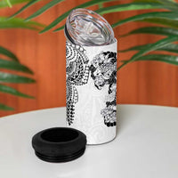 Japanese Irezumi and Hawaiian Polynesian Art Tattoo 4 in 1 Can Cooler Tumbler White Color LT03 - Polynesian Pride