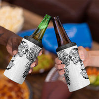 Japanese Irezumi and Hawaiian Polynesian Art Tattoo 4 in 1 Can Cooler Tumbler White Color LT03 - Polynesian Pride