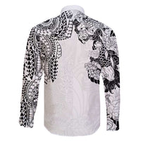 Japanese Irezumi and Hawaiian Polynesian Art Tattoo Family Matching Summer Maxi Dress and Hawaiian Shirt White Color LT03 - Polynesian Pride