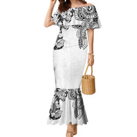Japanese Irezumi and Hawaiian Polynesian Art Tattoo Mermaid Dress White Color LT03 Women White - Polynesian Pride