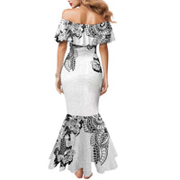 Japanese Irezumi and Hawaiian Polynesian Art Tattoo Mermaid Dress White Color LT03 - Polynesian Pride