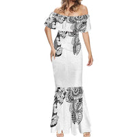 Japanese Irezumi and Hawaiian Polynesian Art Tattoo Mermaid Dress White Color LT03 - Polynesian Pride