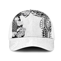 Japanese Irezumi and Hawaiian Polynesian Art Tattoo Mesh Trucker Cap White Color - Polynesian Pride