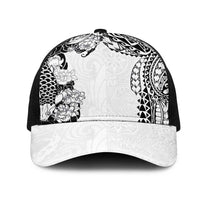Japanese Irezumi and Hawaiian Polynesian Art Tattoo Mesh Trucker Cap White Color - Polynesian Pride