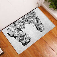 Japanese Irezumi and Hawaiian Polynesian Art Tattoo Rubber Doormat White Color LT03 - Polynesian Pride