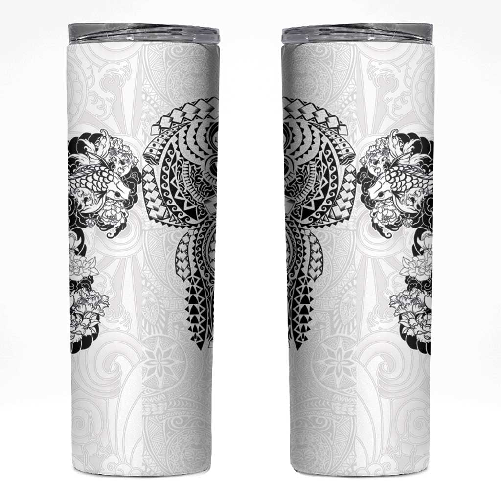 Japanese Irezumi and Hawaiian Polynesian Art Tattoo Skinny Tumbler White Color LT03 White - Polynesian Pride