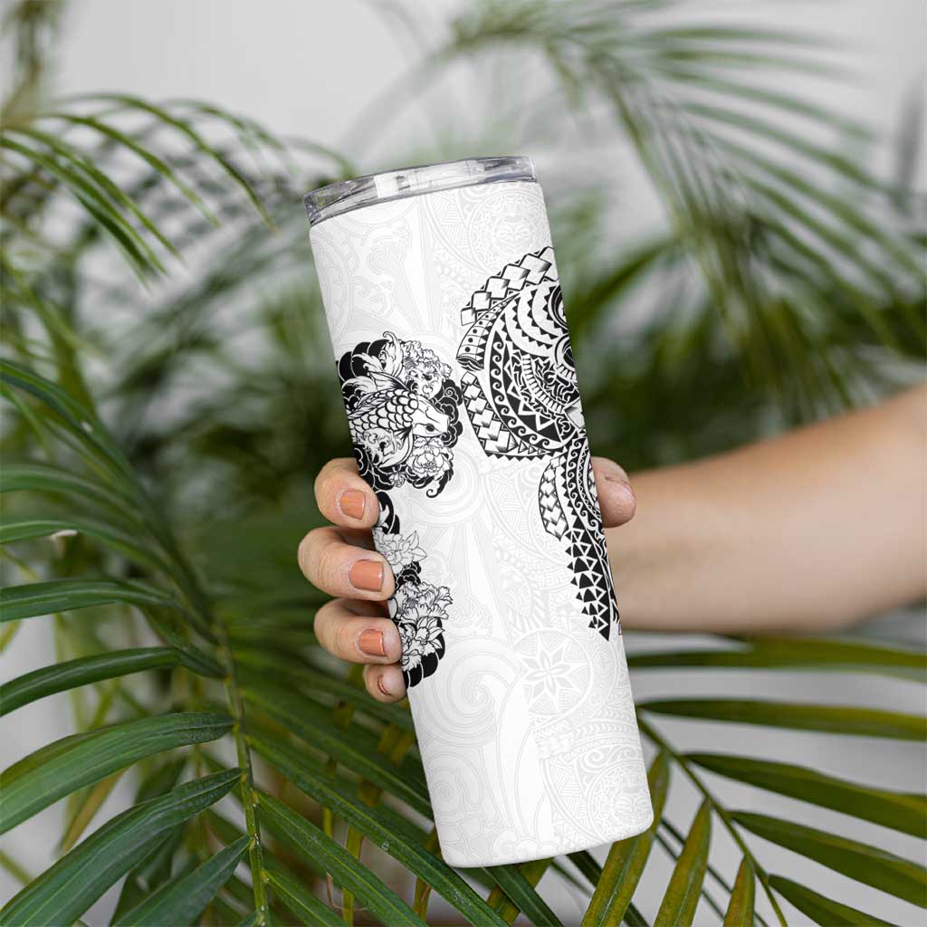 Japanese Irezumi and Hawaiian Polynesian Art Tattoo Skinny Tumbler White Color LT03 - Polynesian Pride