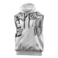 Japanese Irezumi and Hawaiian Polynesian Art Tattoo Sleeveless Hoodie White Color LT03 White - Polynesian Pride