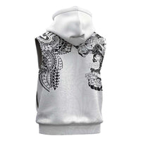 Japanese Irezumi and Hawaiian Polynesian Art Tattoo Sleeveless Zip Hoodie White Color LT03 - Polynesian Pride
