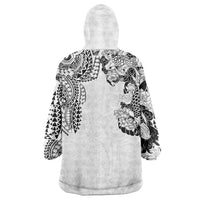 Japanese Irezumi and Hawaiian Polynesian Art Tattoo Wearable Blanket Hoodie White Color LT03 - Polynesian Pride