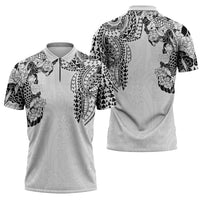 Japanese Irezumi and Hawaiian Polynesian Art Tattoo Zipper Polo Shirt White Color LT03 - Polynesian Pride