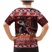 Hawaii KaUla Wena Volcano Turtle Family Matching Mermaid Dress and Hawaiian Shirt Lava and Tropical Plants Tribal Pattern LT03 - Polynesian Pride