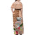 Northern Mariana Islands Hafa Adai Latte Stone Off Shoulder Maxi Dress Peach Fuzz Color LT03 - Polynesian Pride