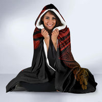 Papua New Guinea Bird-of-Paradise Hooded Blanket Hibiscus and Kundu Drum Tribal Pattern LT03 - Polynesian Pride