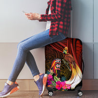 Papua New Guinea Bird-of-Paradise Luggage Cover Hibiscus and Kundu Drum Tribal Pattern LT03 - Polynesian Pride