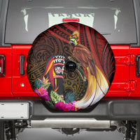 Papua New Guinea Bird-of-Paradise Spare Tire Cover Hibiscus and Kundu Drum Tribal Pattern LT03 - Polynesian Pride