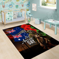 New Zealand and Australia ANZAC Day Area Rug National Flag mix Kiwi Bird and Kangaroo Soldier Style LT03 - Polynesian Pride