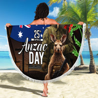 New Zealand and Australia ANZAC Day Beach Blanket National Flag mix Kiwi Bird and Kangaroo Soldier Style LT03 - Polynesian Pride
