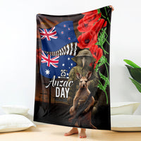 New Zealand and Australia ANZAC Day Blanket National Flag mix Kiwi Bird and Kangaroo Soldier Style LT03 - Polynesian Pride