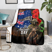 New Zealand and Australia ANZAC Day Blanket National Flag mix Kiwi Bird and Kangaroo Soldier Style LT03 - Polynesian Pride