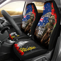 New Zealand and Australia ANZAC Day Car Seat Cover National Flag mix Kiwi Bird and Kangaroo Soldier Style LT03 - Polynesian Pride