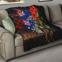 New Zealand and Australia ANZAC Day Quilt National Flag mix Kiwi Bird and Kangaroo Soldier Style LT03 - Polynesian Pride