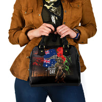 New Zealand and Australia ANZAC Day Shoulder Handbag National Flag mix Kiwi Bird and Kangaroo Soldier Style LT03 - Polynesian Pride