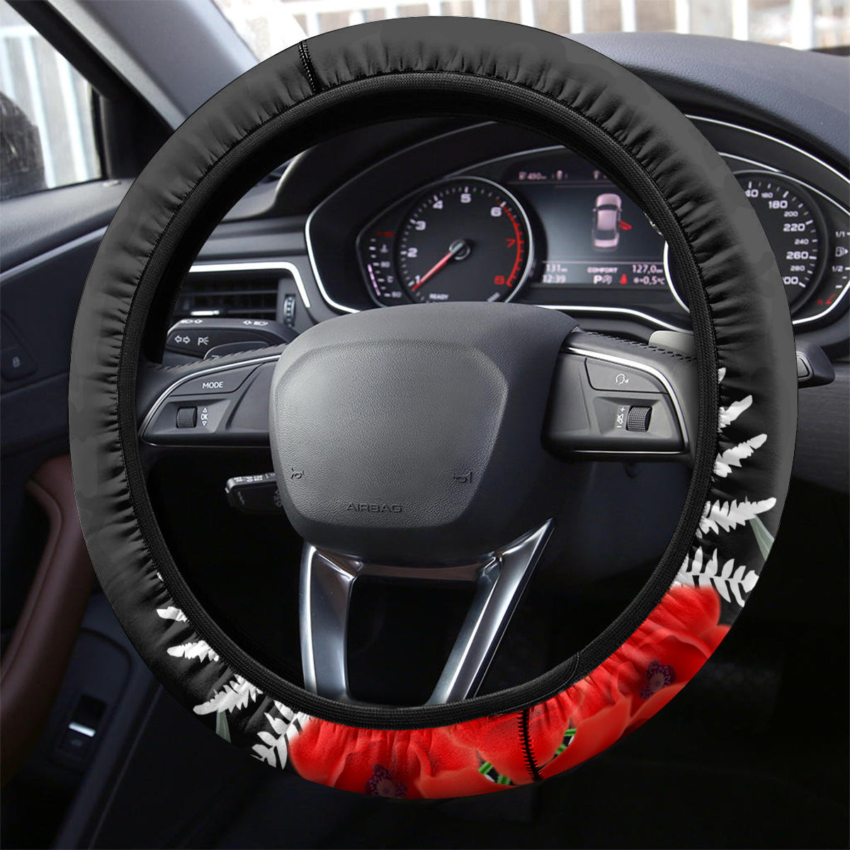 New Zealand and Australia ANZAC Day Steering Wheel Cover National Flag mix Kiwi Bird and Kangaroo Soldier Style LT03 - Polynesian Pride