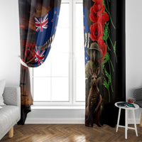 New Zealand and Australia ANZAC Day Window Curtain National Flag mix Kiwi Bird and Kangaroo Soldier Style LT03 - Polynesian Pride