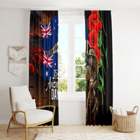 New Zealand and Australia ANZAC Day Window Curtain National Flag mix Kiwi Bird and Kangaroo Soldier Style LT03 - Polynesian Pride