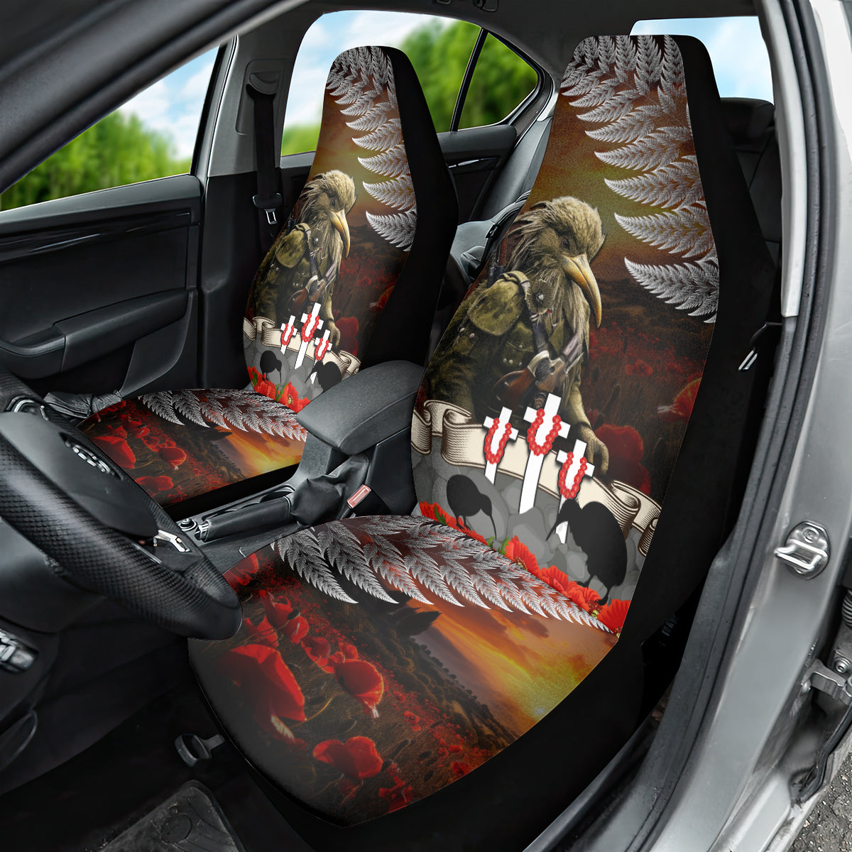 New Zealand ANZAC Day Car Seat Cover The Ode of Remembrance and Silver Fern LT03 - Polynesian Pride