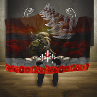 New Zealand ANZAC Day Hooded Blanket The Ode of Remembrance and Silver Fern
