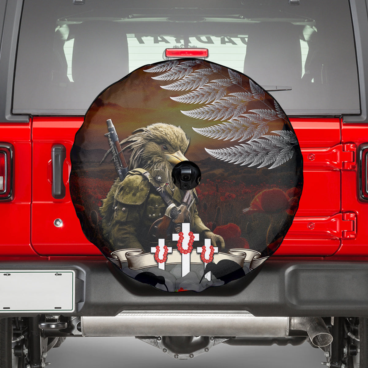 New Zealand ANZAC Day Spare Tire Cover The Ode of Remembrance and Silver Fern LT03 - Polynesian Pride