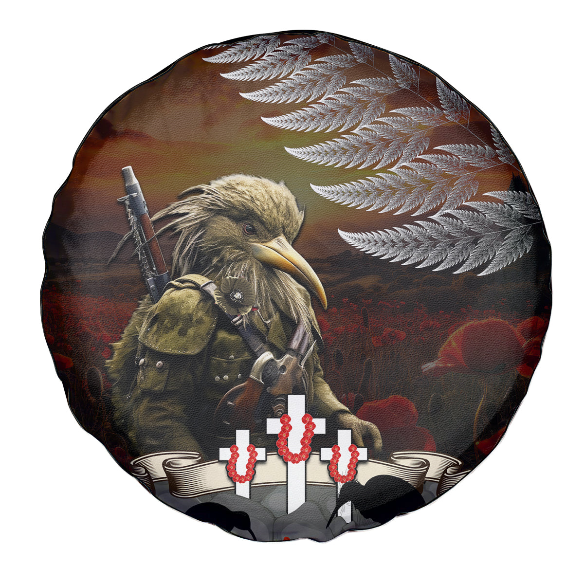 New Zealand ANZAC Day Spare Tire Cover The Ode of Remembrance and Silver Fern LT03 - Polynesian Pride